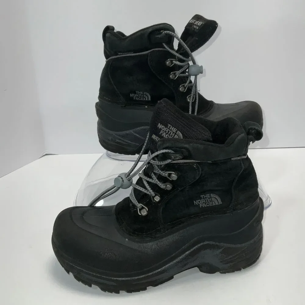 The North Face Kids Waterproof Winter Snow Boots Black Outdoor Hiking Shoes Sz 3
